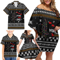 Ballet Pointe Christmas Design Family Matching Off Shoulder Short Dress and Hawaiian Shirt Xmas Holiday Patterns - Wonder Print Shop