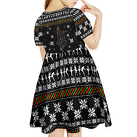 Ballet Pointe Christmas Design Kid Short Sleeve Dress Xmas Holiday Patterns - Wonder Print Shop