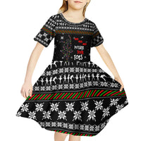 Ballet Pointe Christmas Design Kid Short Sleeve Dress Xmas Holiday Patterns - Wonder Print Shop