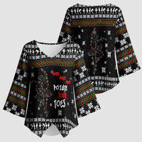 Ballet Pointe Christmas Design Kimono Sleeve Blouse Xmas Holiday Patterns - Wonder Print Shop
