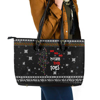 Ballet Pointe Christmas Design Leather Tote Bag Xmas Holiday Patterns - Wonder Print Shop