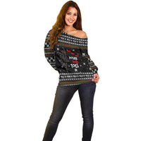 Ballet Pointe Christmas Design Off Shoulder Sweater Xmas Holiday Patterns - Wonder Print Shop
