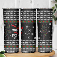 Ballet Pointe Christmas Design Skinny Tumbler Xmas Holiday Patterns - Wonder Print Shop