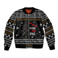 Ballet Pointe Christmas Design Sleeve Zip Bomber Jacket Xmas Holiday Patterns - Wonder Print Shop
