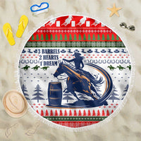 Barrel Racing Christmas Beach Blanket Xmas Holiday Patterns - Wonder Print Shop