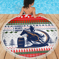 Barrel Racing Christmas Beach Blanket Xmas Holiday Patterns - Wonder Print Shop