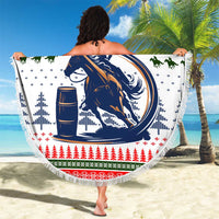 Barrel Racing Christmas Beach Blanket Xmas Holiday Patterns - Wonder Print Shop