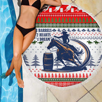 Barrel Racing Christmas Beach Blanket Xmas Holiday Patterns - Wonder Print Shop