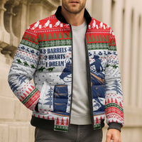 Barrel Racing Christmas Bomber Puffer Jacket Xmas Holiday Patterns - Wonder Print Shop