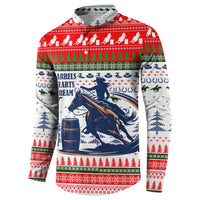 Barrel Racing Christmas Button Sweatshirt Xmas Holiday Patterns - Wonder Print Shop