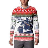 Barrel Racing Christmas Button Sweatshirt Xmas Holiday Patterns - Wonder Print Shop