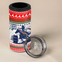 Barrel Racing Christmas 4 in 1 Can Cooler Tumbler Xmas Holiday Patterns - Wonder Print Shop