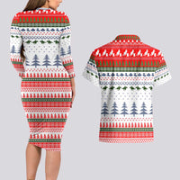 Barrel Racing Christmas Couples Matching Long Sleeve Bodycon Dress and Hawaiian Shirt Xmas Holiday Patterns - Wonder Print Shop