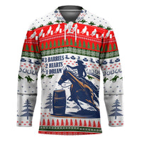Barrel Racing Christmas Hockey Jersey Xmas Holiday Patterns - Wonder Print Shop
