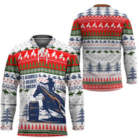 Barrel Racing Christmas Hockey Jersey Xmas Holiday Patterns - Wonder Print Shop