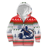 Barrel Racing Christmas Kid Hoodie Xmas Holiday Patterns - Wonder Print Shop