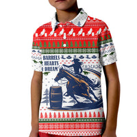 Barrel Racing Christmas Kid Polo Shirt Xmas Holiday Patterns - Wonder Print Shop