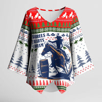 Barrel Racing Christmas Kimono Sleeve Blouse Xmas Holiday Patterns - Wonder Print Shop