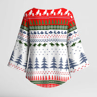 Barrel Racing Christmas Kimono Sleeve Blouse Xmas Holiday Patterns - Wonder Print Shop