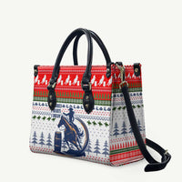 Barrel Racing Christmas Leather Bag Xmas Holiday Patterns - Wonder Print Shop