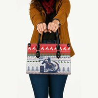 Barrel Racing Christmas Leather Bag Xmas Holiday Patterns - Wonder Print Shop