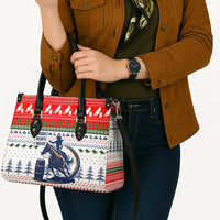 Barrel Racing Christmas Leather Bag Xmas Holiday Patterns - Wonder Print Shop