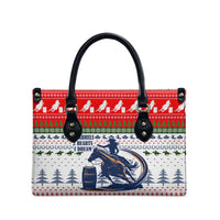 Barrel Racing Christmas Leather Bag Xmas Holiday Patterns - Wonder Print Shop