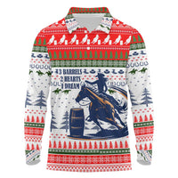 Barrel Racing Christmas Long Sleeve Polo Shirt Xmas Holiday Patterns - Wonder Print Shop