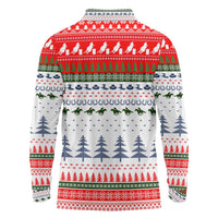Barrel Racing Christmas Long Sleeve Polo Shirt Xmas Holiday Patterns - Wonder Print Shop