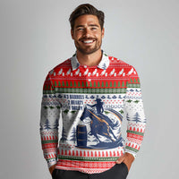 Barrel Racing Christmas Long Sleeve Polo Shirt Xmas Holiday Patterns - Wonder Print Shop
