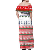 Barrel Racing Christmas Off Shoulder Maxi Dress Xmas Holiday Patterns - Wonder Print Shop