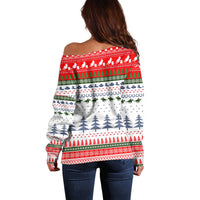 Barrel Racing Christmas Off Shoulder Sweater Xmas Holiday Patterns - Wonder Print Shop