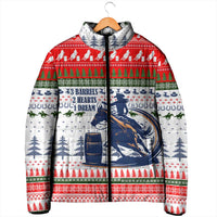 Barrel Racing Christmas Padded Jacket Xmas Holiday Patterns - Wonder Print Shop
