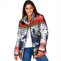 Barrel Racing Christmas Padded Jacket Xmas Holiday Patterns - Wonder Print Shop