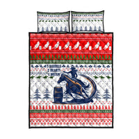Barrel Racing Christmas Quilt Bed Set Xmas Holiday Patterns - Wonder Print Shop