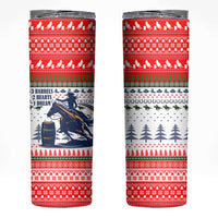 Barrel Racing Christmas Skinny Tumbler Xmas Holiday Patterns - Wonder Print Shop