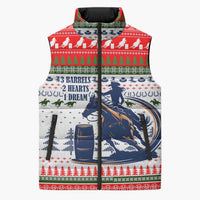 Barrel Racing Christmas Sleeveless Puffer Jacket Xmas Holiday Patterns - Wonder Print Shop