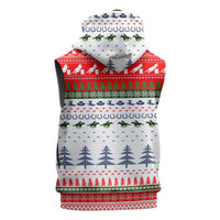 Barrel Racing Christmas Sleeveless Zip Hoodie Xmas Holiday Patterns - Wonder Print Shop