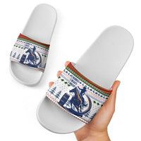Barrel Racing Christmas Slide Sandals Xmas Holiday Patterns - Wonder Print Shop