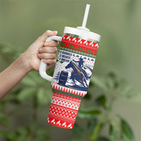 Barrel Racing Christmas Tumbler With Handle Xmas Holiday Patterns - Wonder Print Shop