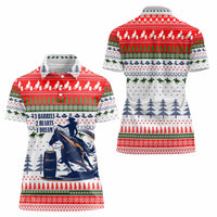 Barrel Racing Christmas Women Polo Shirt Xmas Holiday Patterns - Wonder Print Shop