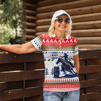 Barrel Racing Christmas Women Polo Shirt Xmas Holiday Patterns - Wonder Print Shop