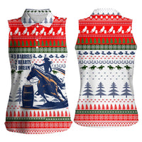 Barrel Racing Christmas Women Sleeveless Polo Shirt Xmas Holiday Patterns - Wonder Print Shop