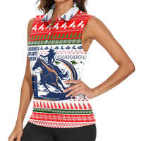 Barrel Racing Christmas Women Sleeveless Polo Shirt Xmas Holiday Patterns - Wonder Print Shop