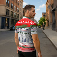 Barrel Racing Christmas Zipper Polo Shirt Xmas Holiday Patterns - Wonder Print Shop