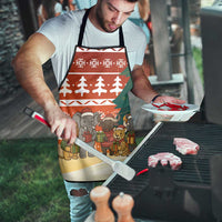 Zambia Christmas Apron with African Animals Tree Snowflakes and National Emblem Design - Wonder Print Shop
