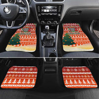 Zambia Christmas Car Mats with African Animals Tree Snowflakes and National Emblem Design - Wonder Print Shop