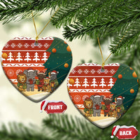 Zambia Christmas Ceramic Ornament with African Animals Tree Snowflakes and National Emblem Design - Wonder Print Shop