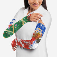 Chile Christmas Arm Sleeves with Flag Colors Tree Reindeer Condor and Gift Design - Wonder Print Shop