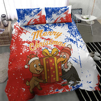 Chile Christmas Bedding Set with Flag Colors Tree Reindeer Condor and Gift Design - Wonder Print Shop